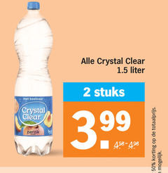  2 50 koolzuur crystal clear perzik liter stuks 3.99 