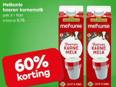  1 60 melkunie boeren karnemelk pak liter actieprijs melk zacht romig 