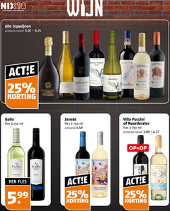  witte wijn rose rode 25 750 nix18 roken drinken topwijnen actieprijs prosecco bottega gallo fles ml family moscato angry duck miguel torres falco covers villa puccini merlot branca 