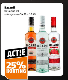  bacardi rum 25 700 fles ml actieprijs spiced carta blanca santiago cr 