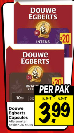  douwe egberts koffiecups 20 10 12 cap capsules soorten pakken stuks pak 3.99 