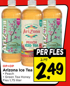  ice tea arizona peach green iced 1 honey fles liter 