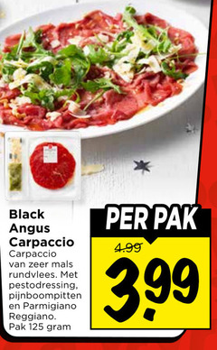 klik op dit plaatje voor een vergroting en voor vergelijkbare aanbiedingen gerelateerd aan
carpaccio black angus rundvlees pestodressing pijnboompitten parmigiano reggiano pak 3.99 carpaccio black angus rundvlees pestodressing pijnboompitten parmigiano reggiano pak 3.99