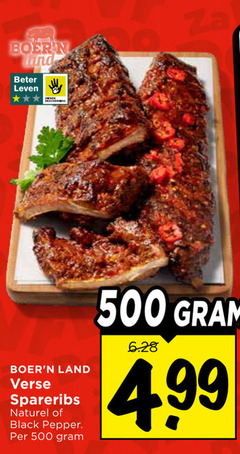  500 land beter leven verse spareribs naturel black pepper 