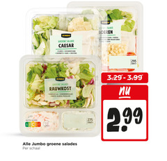  salade 35 nutri score vegetarisch jumbo groene caesar caesardressing gekookt ei kaas croutons boeren yoghurtdressing paprika spekjes rozijnen rode ui gebruiken waard rauwkost gemengde sla komkommersalade selderij preisalade salades schaal 