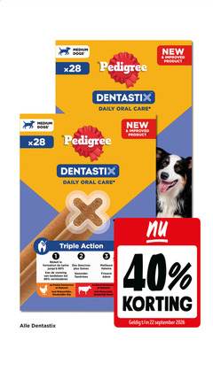  pedigree dentastix hondensnacks 1 2 3 22 28 40 80 medium dogs new improved daily oral care la triple action des vorming tandsteen verminderen poulet naturel natuurlijke kip gezonder tandvlees meilleure haleine frissere adem b natuurlijk rund 