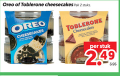  2 oreo toblerone cheesecakes pak stuks vanilla with unique biscuit topped chocolate milk stuk 