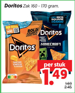  doritos chips 160 zak square win b bold crunch iconic taste nacho cheese flavour sweet chilli pepper minecraft movie stuk 