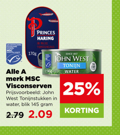  visconserven tonijn in blik haring 25 256 gecertificeerd duurzame visseri www.msc.org nl princes milde tomatensaus since john west water eiwit merk tonijnstukken 