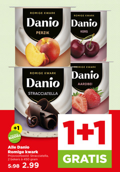  danone danio kwark 1 2 450 beter buddies romige perzik kers stracciatella aardbei bekers 