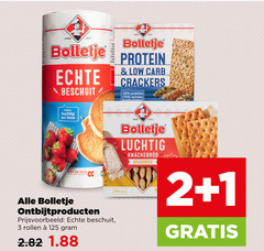  bolletje crackers beschuit 1 2 3 1867 protein carb minder koolhydraten luchtig bros vezels 4x4 goudbros ontbijtproducten rollen 