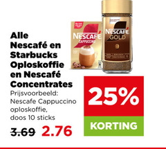  starbucks nescafe koffieconcentraat oploskoffie 10 25 gold cappuccino doos sticks 