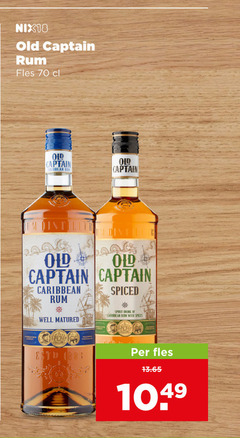  old captain rum nix18 fles caribbean well matured spiced xx spirit drink with spices 