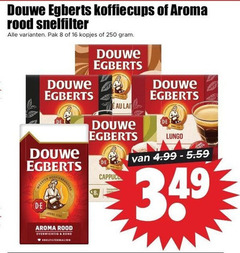  douwe egberts koffie dolce gusto capsules 8 16 250 koffiecups aroma rood snelfilter pak kopjes eau lungo joure evenwichtig rond snelfiltermaling cappuccino 