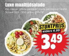  maaltijdsalade 320 350 luxe kip caesar pasta pesto zoete aardappel falafel schaal elders 