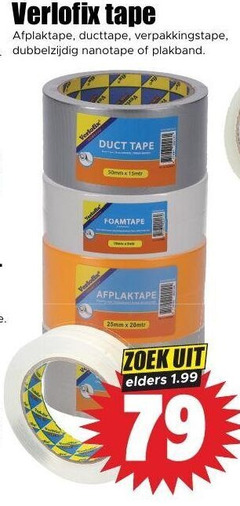  tape afplaktape ducttape verpakkingstape dubbelzijdig plakband foamtape 25mm zoek elders 