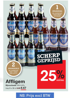  affligem speciaalbieren 1 2 8 25 30 33 100 blond 0.0 pack doos belgisch wit tri vit 00 krat tripel tray scherp geprijsd 