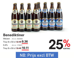  benediktiner speciaalbieren 8 25 50 weissbier natur weizen tray 
