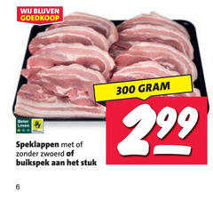  6 300 speklappen zwoerd buikspek stuk 