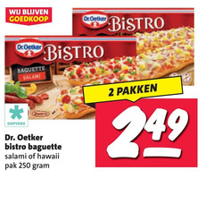  dr oetker belegd stokbrood 2 250 dr. bistro baguette diepvries salami hawaii pak pakken 