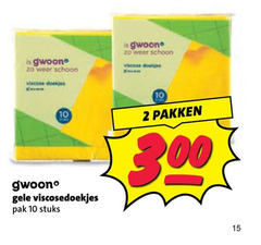 gwoon huishouddoekjes 2 10 15 300 weer schoon viscose doekje gele viscosedoekjes pak stuks pakken 