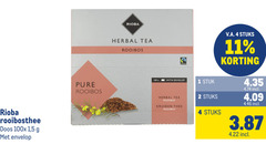  rioba thee 1 2 4 11 100 rooibosthee doos 5 envelop rooibos herbal tea fairtrade with stuk stuks kruiden v.a. 