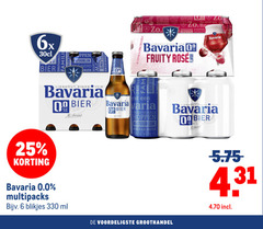  bavaria alcoholvrij bier 6 10 25 330 6x generaties natuurlijk euwe mineraalwater jaar gezuiverd natuur eerst verfrissend alcohol fruitig lieshout fruity rosee zeven fam 0.0 330ml for varia bright traditionele hoppen multipacks blikjes ml groothandel 