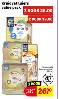  kruidvat huismerk luiers 2 3 4 5 6 8 9 pack junior skinprotect soft duurzamer midi stuks luier 