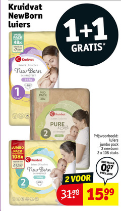  kruidvat huismerk luiers 1 2 7 15 48 newborn pack pour dagen new born small skinprotect soft 3-6 jumbo stuks luier mini 