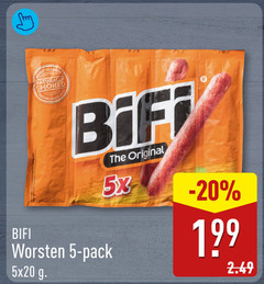  bifi bierworstjes 5 ge naturally smoked original 5x worsten pack 