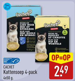  kattenvoer 4 cachet snacks soupe pour chats soep katten riche noir rijk spinazie sans sucres poulet carottes wortelen kip wortels gecertificeerd duurzame visserij www.msc.org nl colorants kleurstoffen conserveringsmiddelen ge pack toegevoegde granen 
