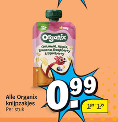  organix goodies babyvoeding knijpzakjes stuk 12 oatmeal apple banana raspberry blueberry 