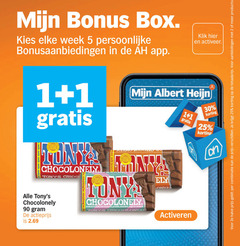  tony chocolony chocolade 1 2 5 25 30 90 box week bonusaanbiedingen open chocolonely choc actieprijs chain out melk karamel klik activeer albert anno pretzel amandel noga lonely activeren 2e halve combinatie 