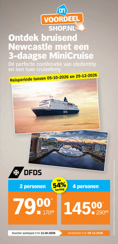  2 3 4 30 voordeel bruisend newcastle minicruise combinatie stedentrip luxe cruiseferry dfds king seaways personen 00 voucher verzilveren toepassing vrij toeslag hut 