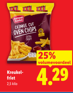  patat 25 xxl harvest basket crinkle oven chips crispy kreukel friet 2 5 kilo volumevoordeel 