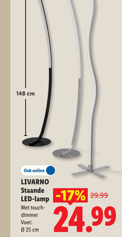  25 cm online livarno staande led lamp touch dimmer voet 