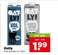  soja melk 1 original cold at oatly haver barista edition pak pakken liter 