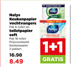  nalys toiletpapier keukenpapier 1 2 6 18 family pack x18 vochtvangers pak rollen soft pakken 