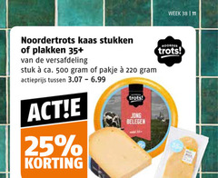  noordertrots kaas kaasplakken 11 25 500 week stukken 35 versafdeling stuk ca. pakje actieprijs trots jong belegen noorder 