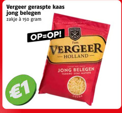  vergeer geraspte kaas 1 150 jong belegen zakje fam holland tendre semi mature gouda 