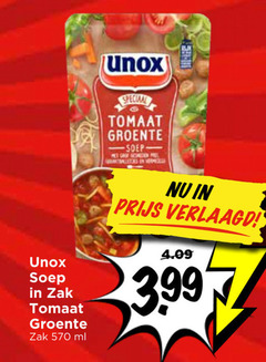  unox soep tomaat groente grof zak ml verlaagd 3.99 