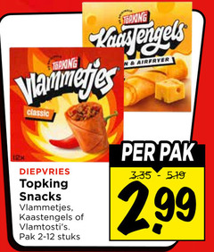 topking snacks kaassnacks vlammetjes 12x classic diepvries kaasstengels pak stuks airfryer 