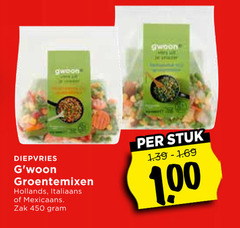  gwoon diepvriesgroente 100 450 diepvries hollands italiaans mexicaans zak stuk 