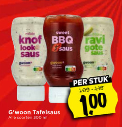  gwoon snacksaus 100 300 milde sweet knoflook bbq ravi saus tafelsaus soorten ml stuk 