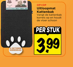  kattenbakmat 4 oktober dierendag uitloopmat kattenbak vangt korrels vloer schoon stuk 3.99 