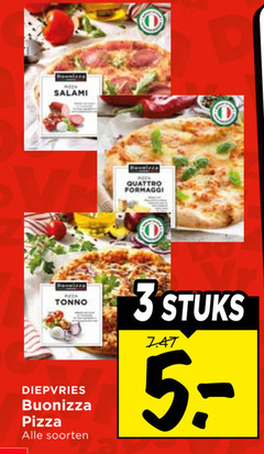  diepvriespizza 3 salami quattro formaggi tonno diepvries pizza soorten stuks 