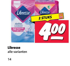 libresse inlegkruisjes maandverband 2 10 14 400 dailies 3 7 stuks 