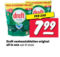  dreft vaatwasmiddel economy draft zak vaatwastabletten original all one stuks 