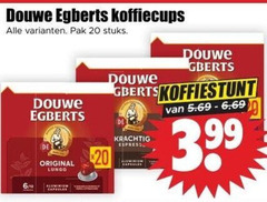  douwe egberts koffiecups 20 pak stuks original lungo 6 12 aluminium espresso 3.99 