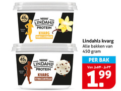  lindahl kvarg kwark 450 proteine vetarm nestle lindahls protein vanillesmaak stracciatella bakken bak 